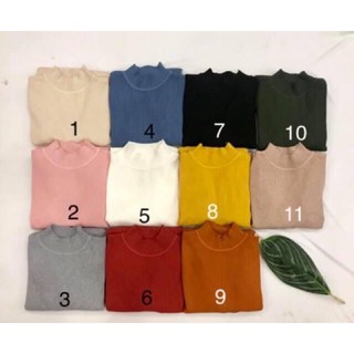 Áo len tăm cổ 3 phân-co giãn tốt
