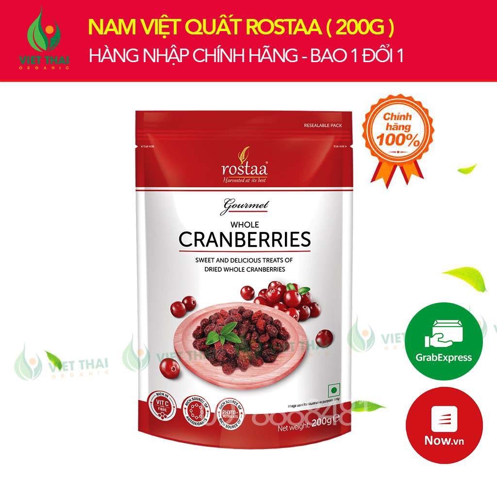 [SIÊU RẺ] Nam Việt Quất Rostaa (200g) Sấy Khô Chua Ngọt - Tốt Cho Bà Bầu/ Người Lớn Tuổi/ Giảm Cân