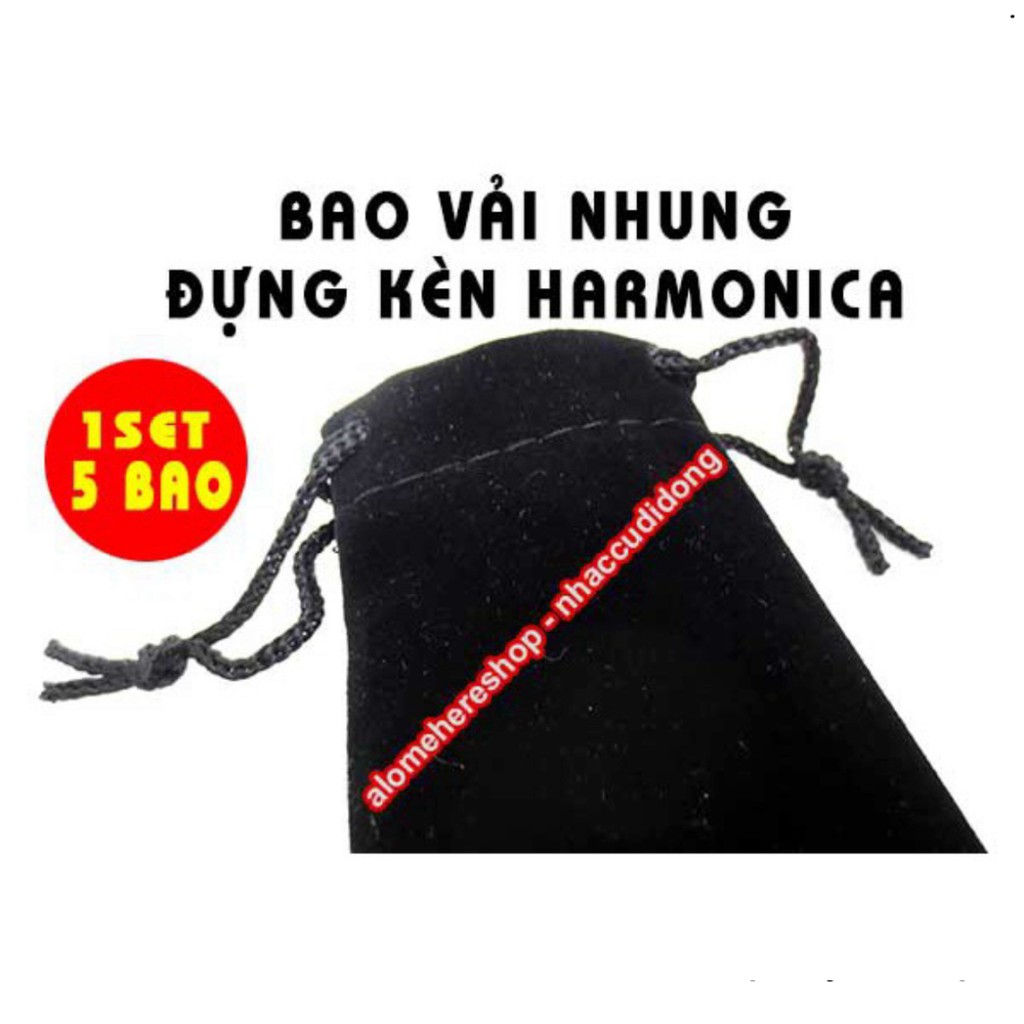 Bộ 5 Bao Nhung Đựng Kèn Harmonica Tremolo 24 Lỗ