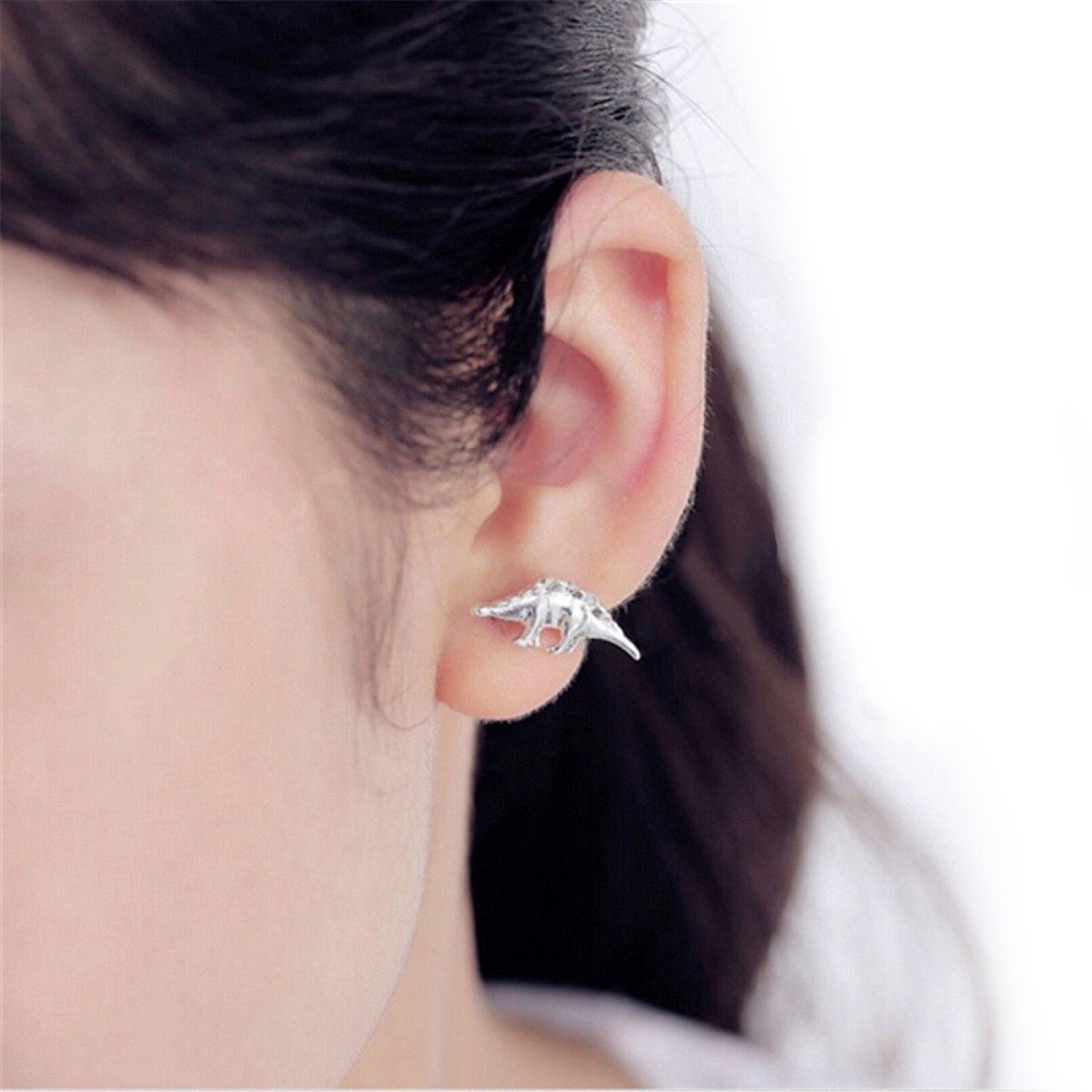 Bộ 3 đôi bông tai hợp kim hình khủng long dễ thương