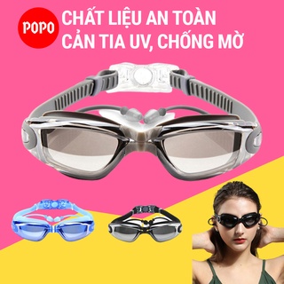 Kính bơi người lớn cho nam nữ, kính bơi tráng gương chống tia UV 1940 gắn bịt tai, hạn chế sương mờ