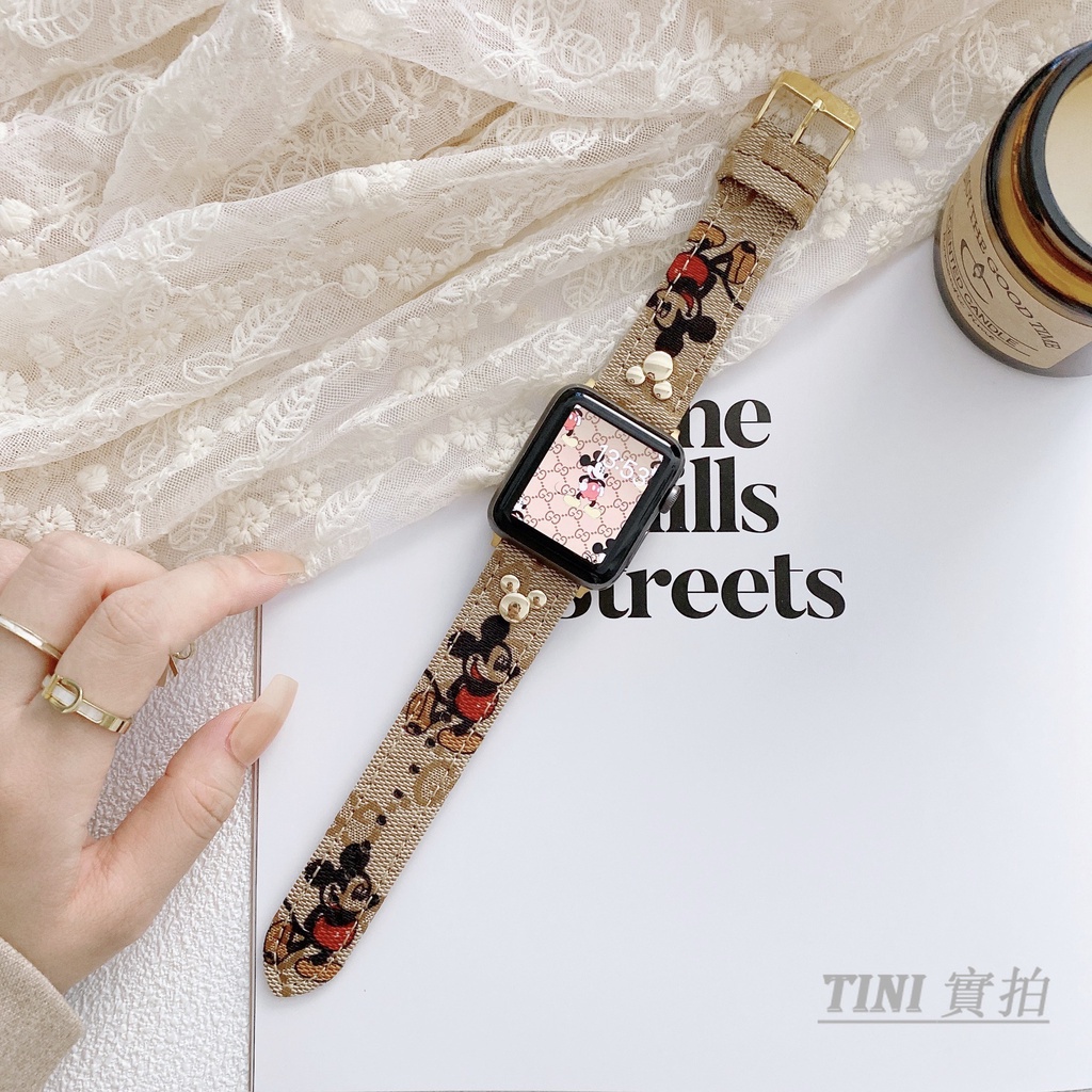 Dây đeo in Mickey cho đồng hồ Apple Watch Series IWatch 7 / 6 / 5 / 4 / 3 /SE 44mm / 40mm / 42mm / 38mm /41mm / 45mm
