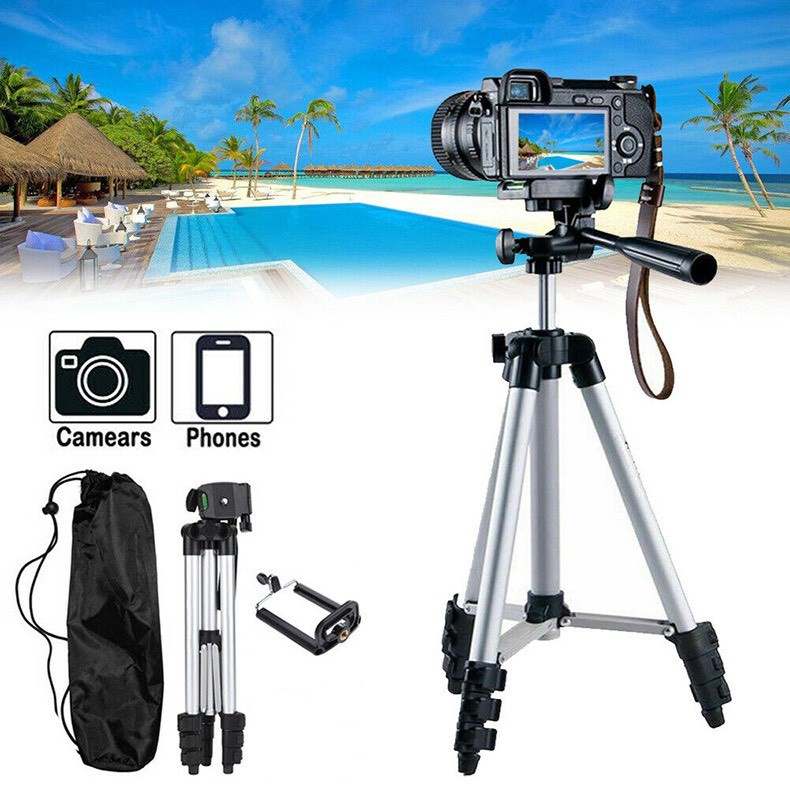 Bộ 1 Tripod 3 chân và 1 giá đỡ điện thoại hỗ trợ livestream, chụp ảnh chuyên nghiệp 88202 Lamon Store