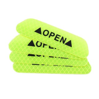 Set 4 miếng dán cảnh báo phản quang mở cửa xe hơi