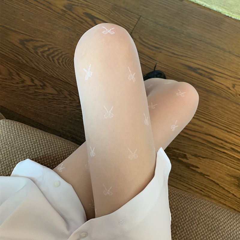 Quần Tất Mỏng Co Giãn Xuyên Thấu Đính Nơ Dễ Thương Cho Nữ