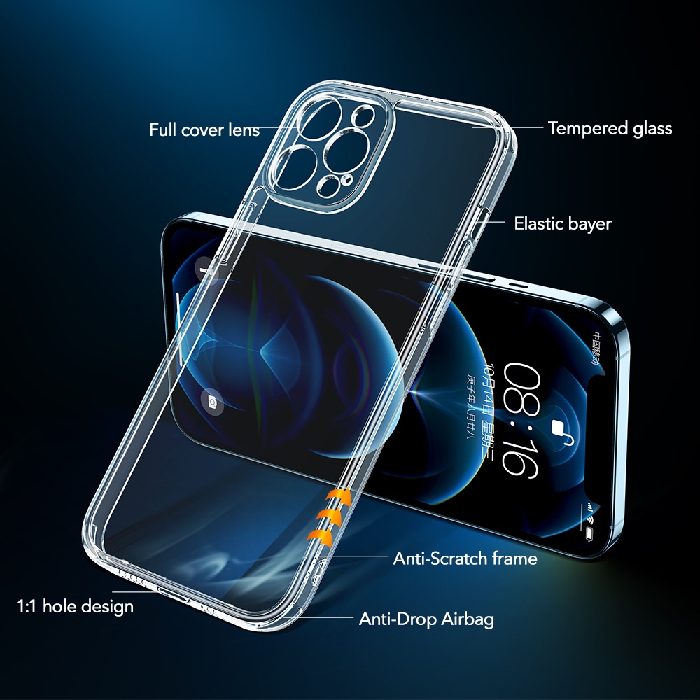 Ốp điện thoại ESR cho iPhone 12 Pro Max trong suốt bảo vệ ống kính toàn diện