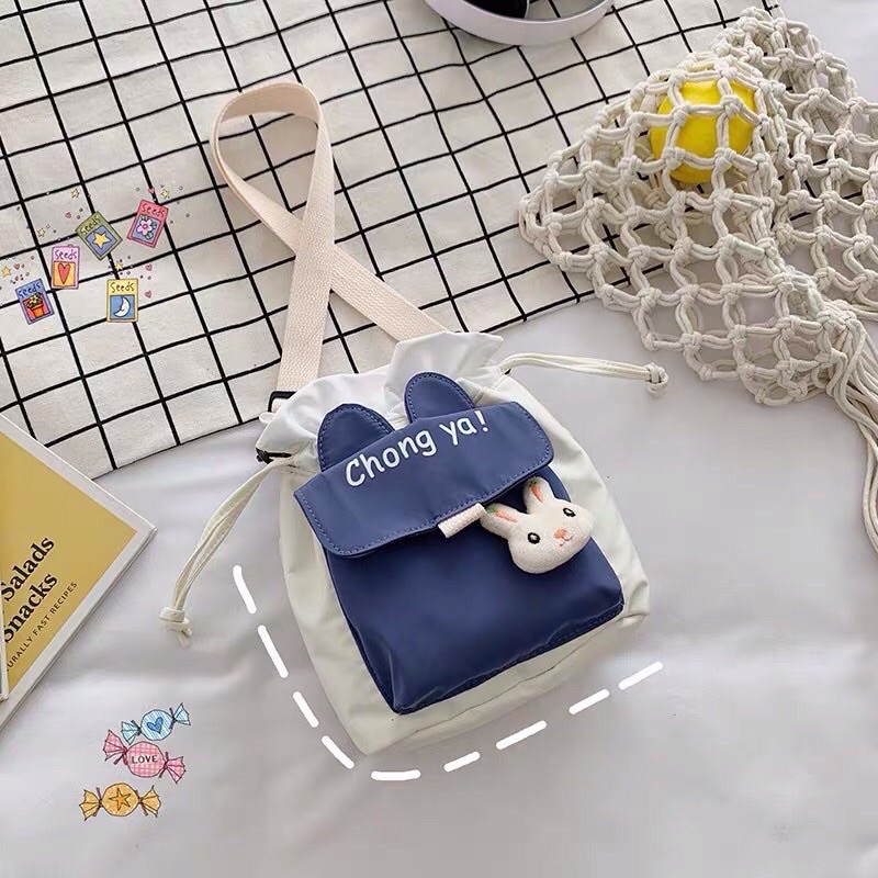 Túi đeo chéo vải dù chống thấm Chong Ya dây rút dễ thương hot trend dễ thương ngăn phụ