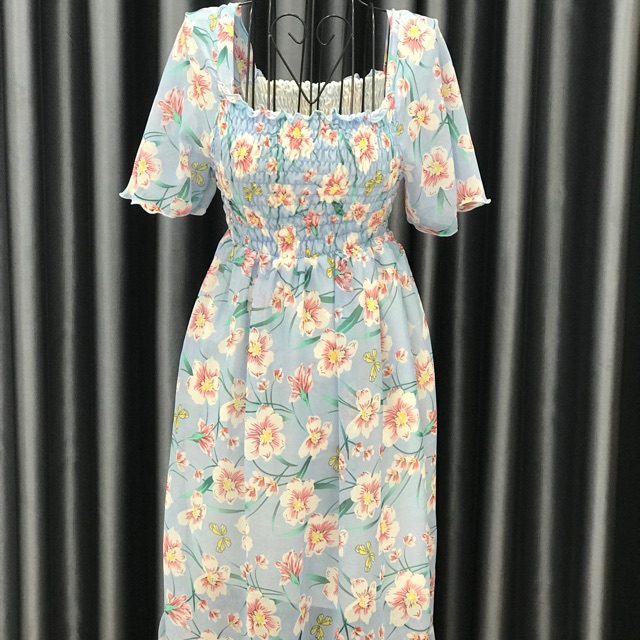 ĐẦM MAXI TAY CÁNH DƠI NHÚN NGỰC (nhiều màu Khách đặt hàng ib shop check hàng còn-hết nhé)