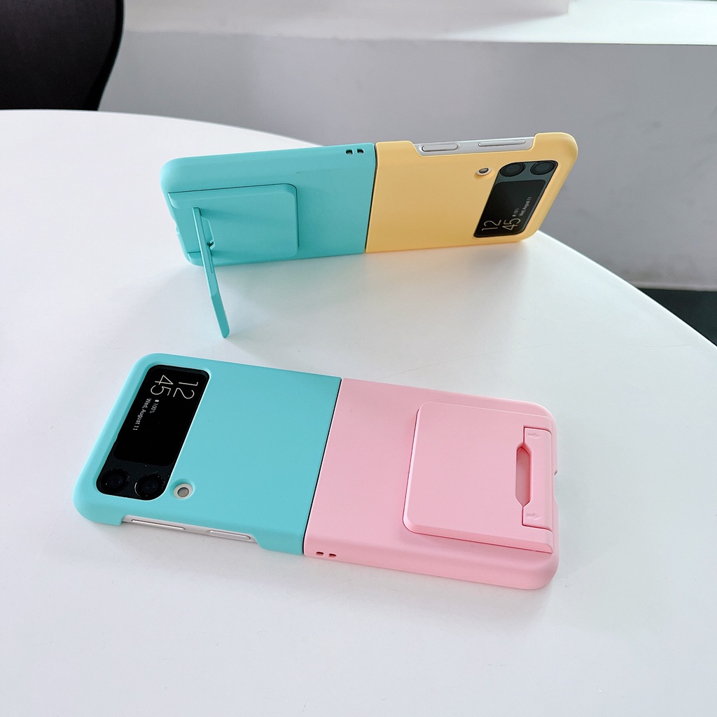 Bao Da Điện Thoại Nắp Gập Chống Sốc Màu Sắc Macaron Dành Cho Samsung z Flip 3 z Flip 3