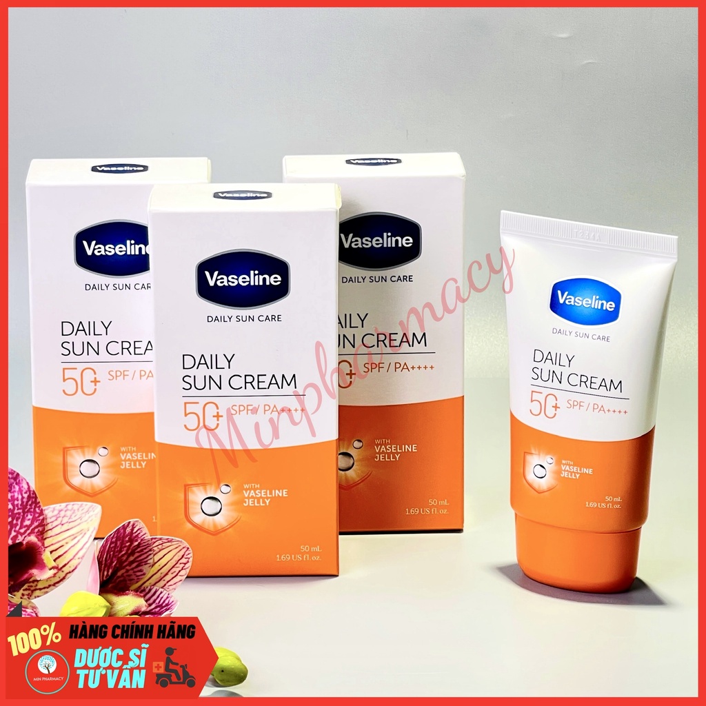 Kem Chống Nắng Vaseline Bảo Vệ Da Hằng Ngày Daily SPF 50+/PA++++ / Nâng Tông Da Tone-up SPF 40+ PA+++ 50 ml - Minpharmac