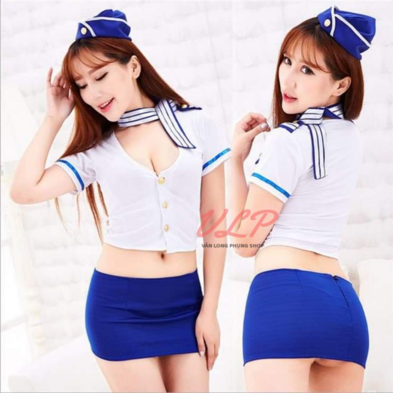 [BIGSIZE_90KG]_DN31_Set bộ cosplay tiếp viên hàng không
