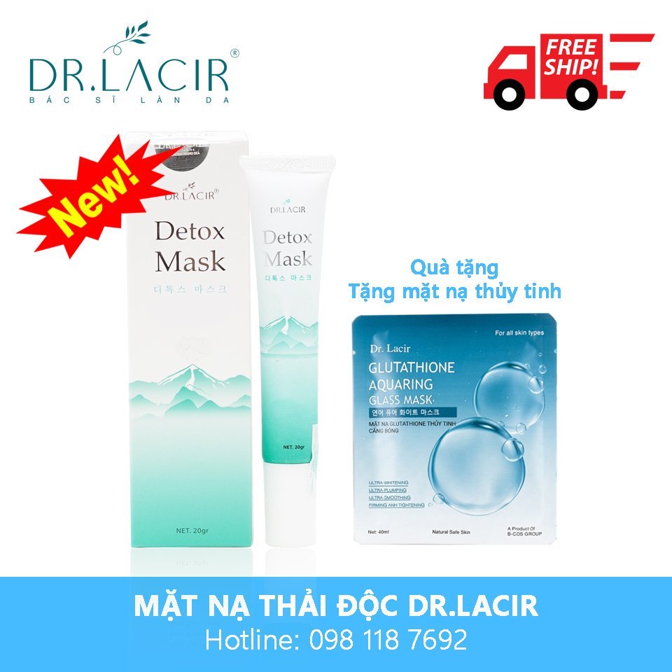 Mặt Nạ Thải Độc Dr.lacir – Detox Mask, loại bỏ độc tố, bụi bẩn, dầu nhờn, thải chì, thải độc tố corticoid