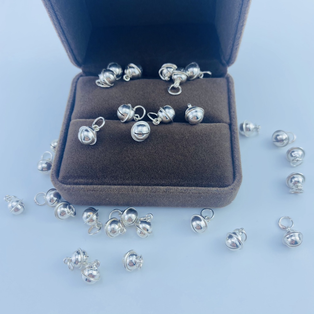Chuông bạc ta 925 cao cấp 6mm, 8mm, 10mm GẤU SILVER - G0050