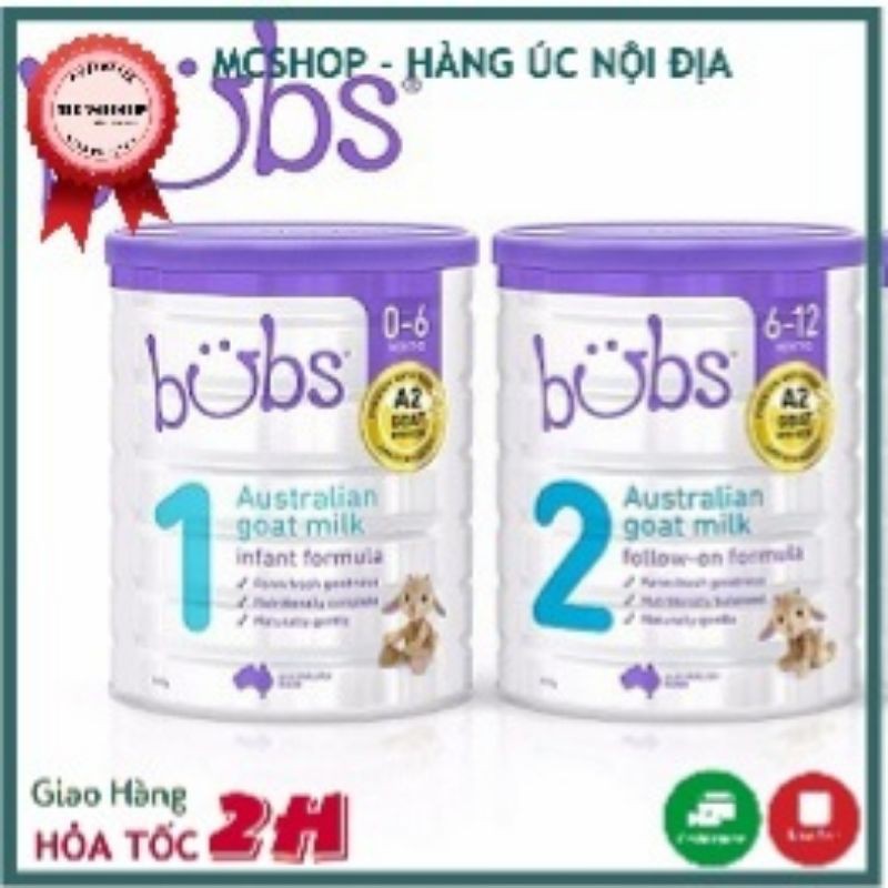 [CHính Hãng ]Sữa Dê Bubs Oganic Úc hộp 800g 1-2-3