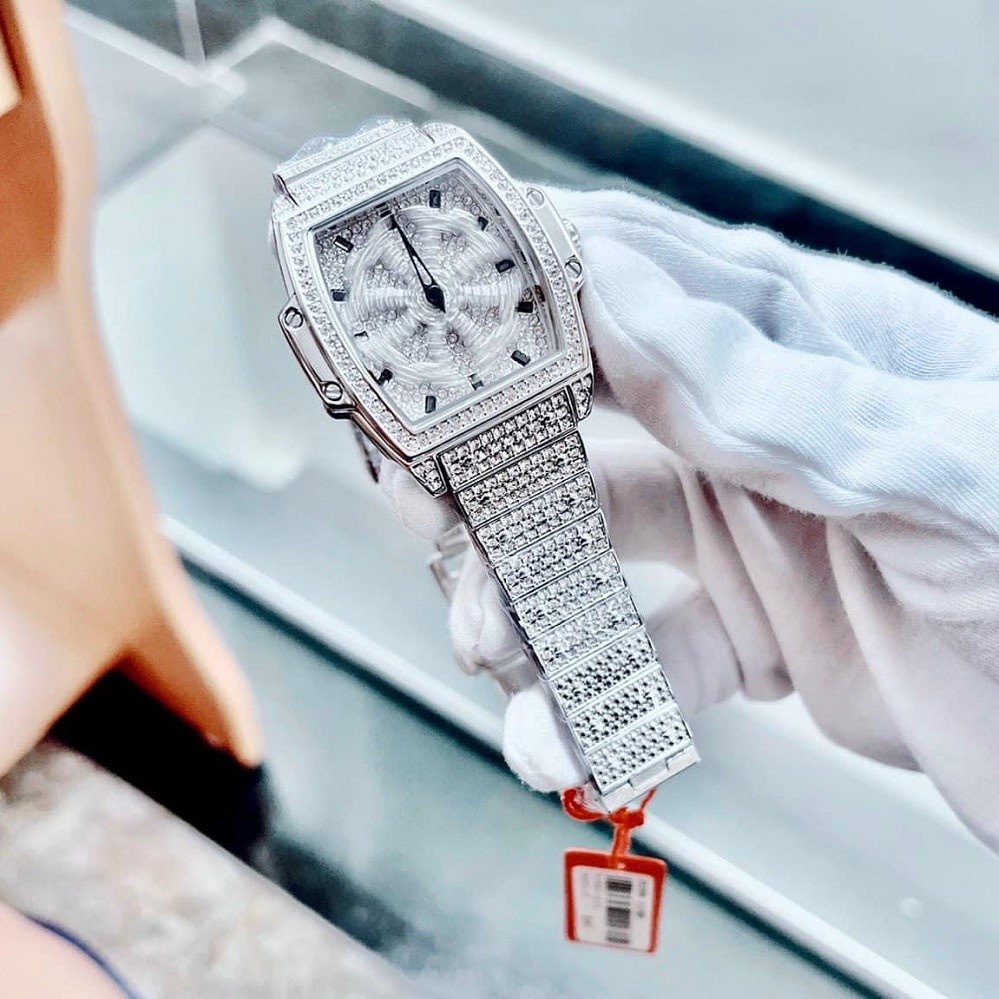 Đồng Hồ Nữ Davena 61696 Silver Mặt Xoay 32x43mm Chính Hãng