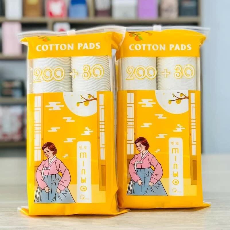 Bông tẩy trang cotton pads 200+30 MINHO HÀN QUỐC