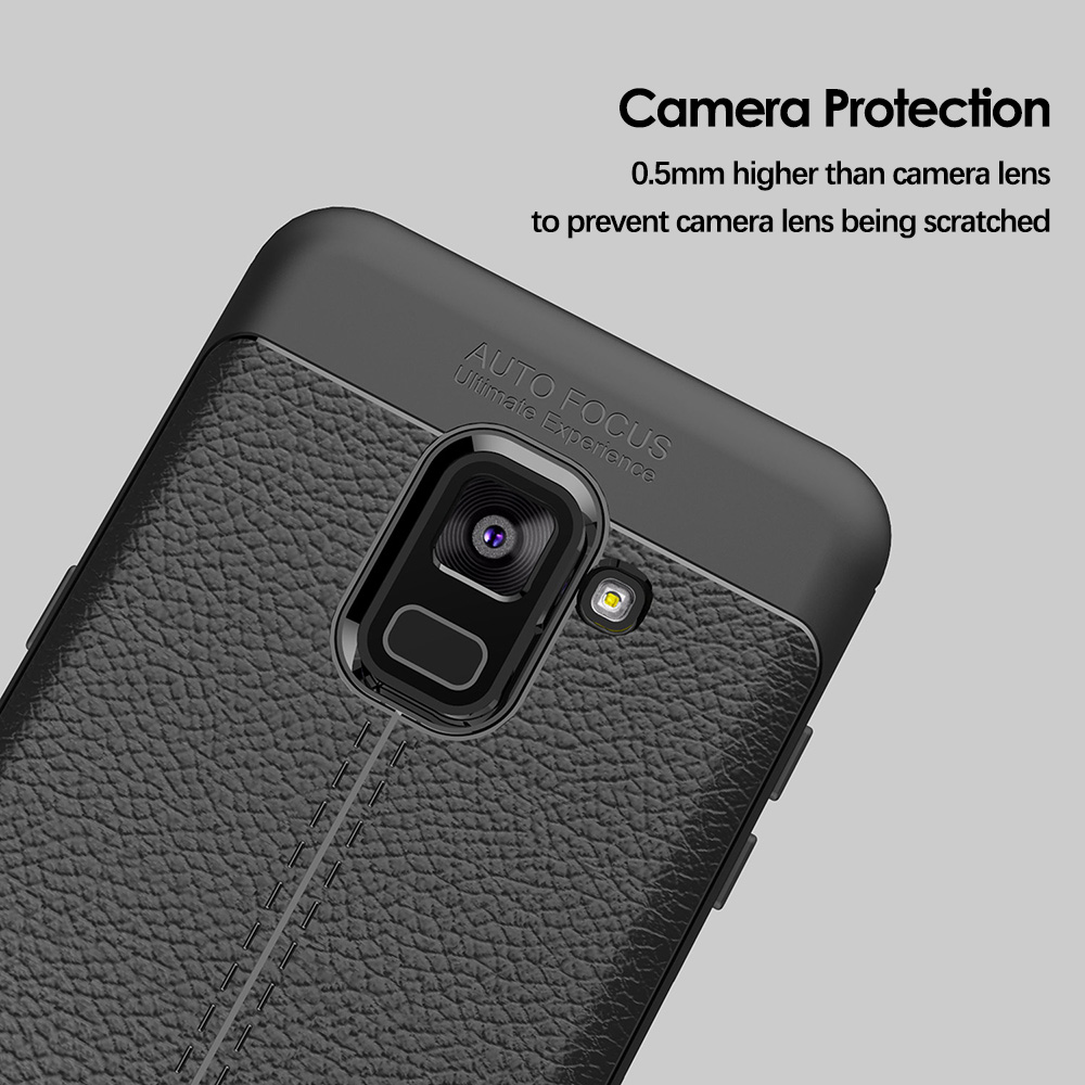 UFlaxe Ốp Lưng Điện Thoại Mềm Cho Samsung Galaxy A6 A8 Plus A7 A9 2018 A8 Star C9 Pro Bề mặt da vải thiều Siêu Mỏng Chống Sốc LZ