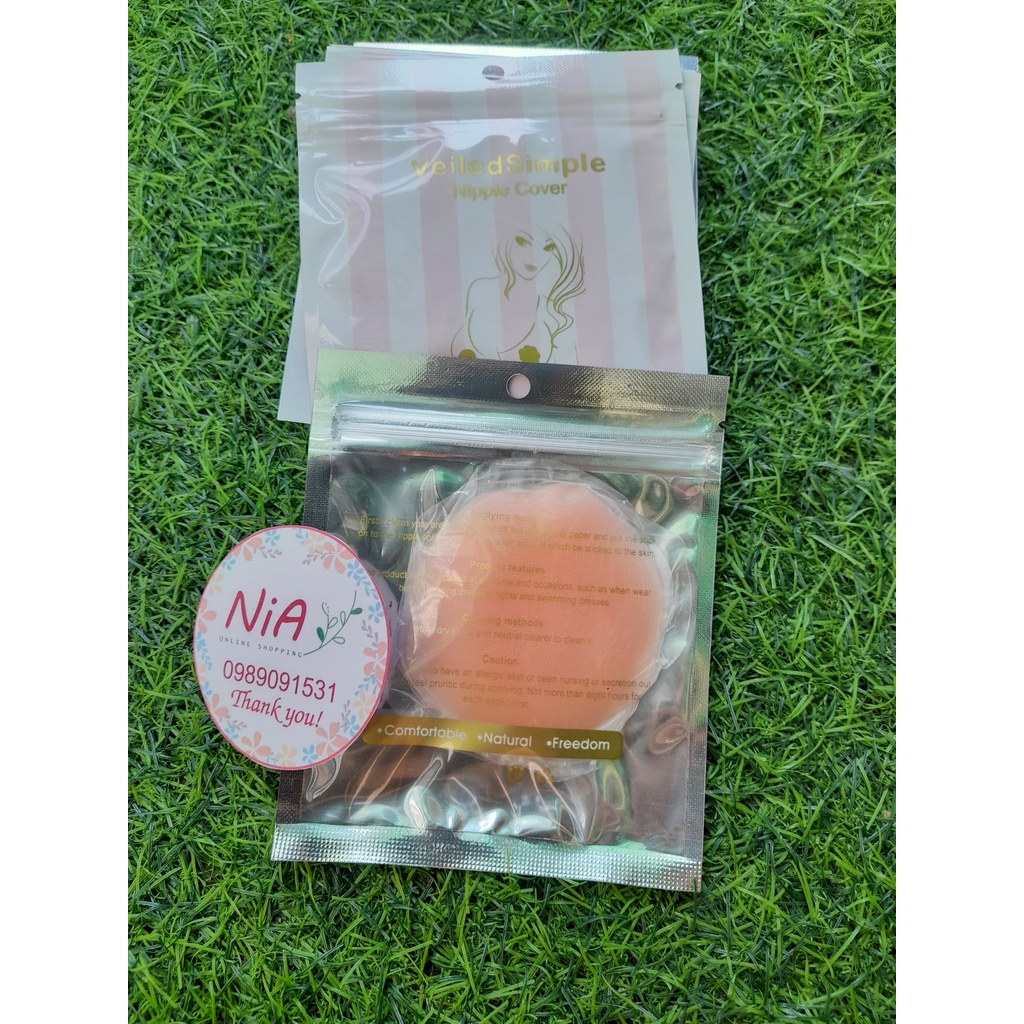Set 2 miếng dán ngực silicon sử dụng nhiều lần tiện lợi NiA Shop MD002