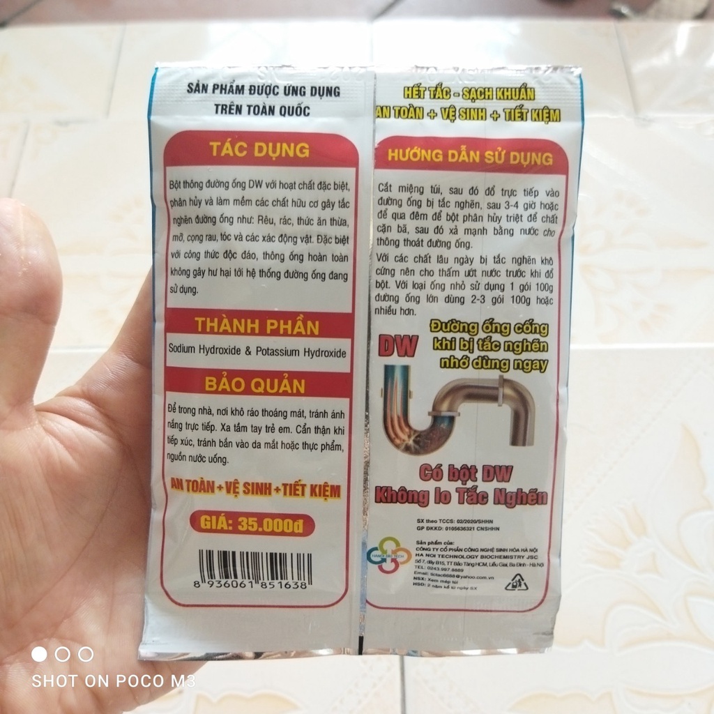 Bột Thông Tắc Cống Cực Mạnh, Thông Tắc Bồn Cầu, Đường Ống, Bồn Rửa Mặt, Giá Gốc Nhà Máy