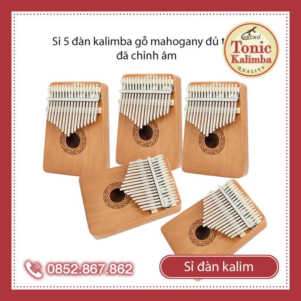 [Có sẵn] Sỉ 5 đàn kalimba 17 phím gỗ mahogany NEWB000058