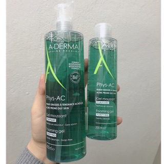 Sữa rửa mặt Aderma Gel Moussant Purifiant Phys-Ac 200ml,400ml