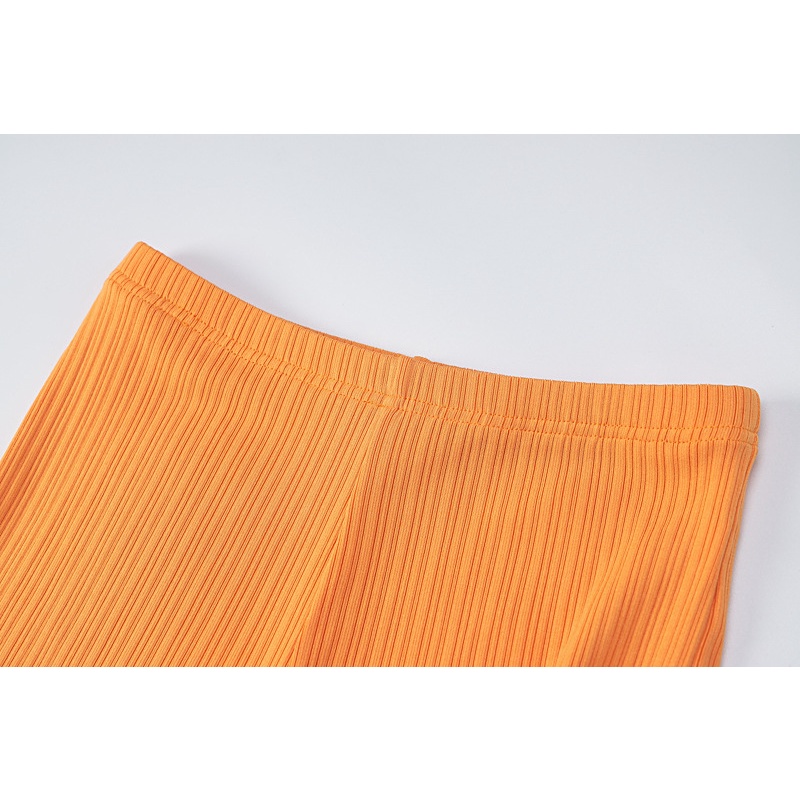 Set Áo Tank Top Xếp Li + Quần Dài Ống Rộng Lưng Cao Thời Trang Cho Nữ