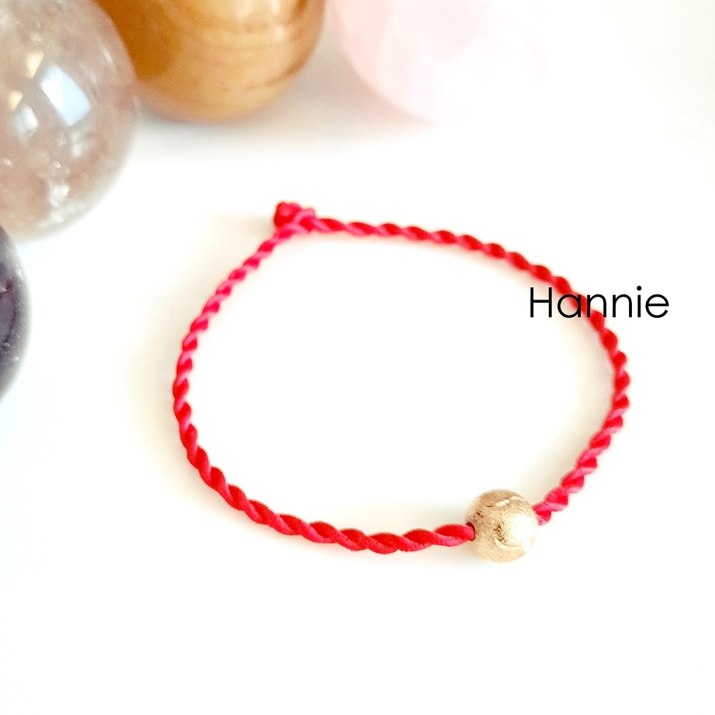 Vòng tay chỉ đỏ may mắn bi vàng - Vòng phong thủy bình an đeo tay nam nữ - Lucky bracelet handmade