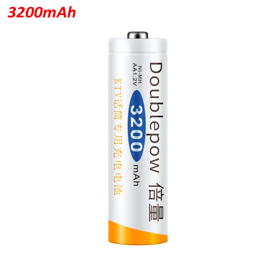 Combo Dock Sạc Nnanh Đầu USB và 4 Pin Sạc NiMh AA 3000mAh/3200mAh 1.2V MiCro Karaoke Doublepow 2A Có LED Báo Đầy Tự Ngắt