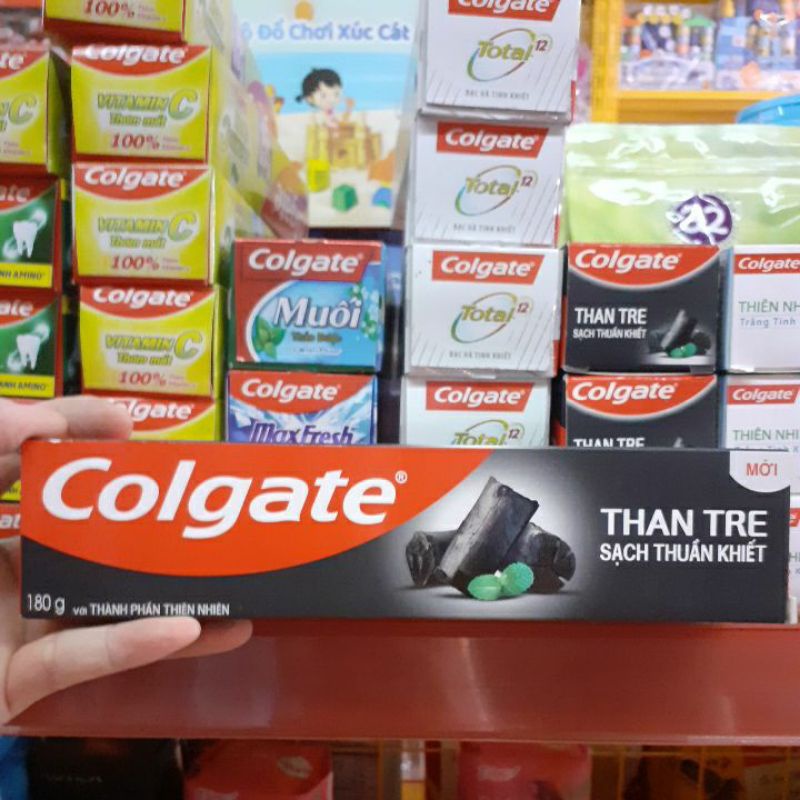 Kem đánh răng colgate than tre sạch thuần khiết hộp 180g