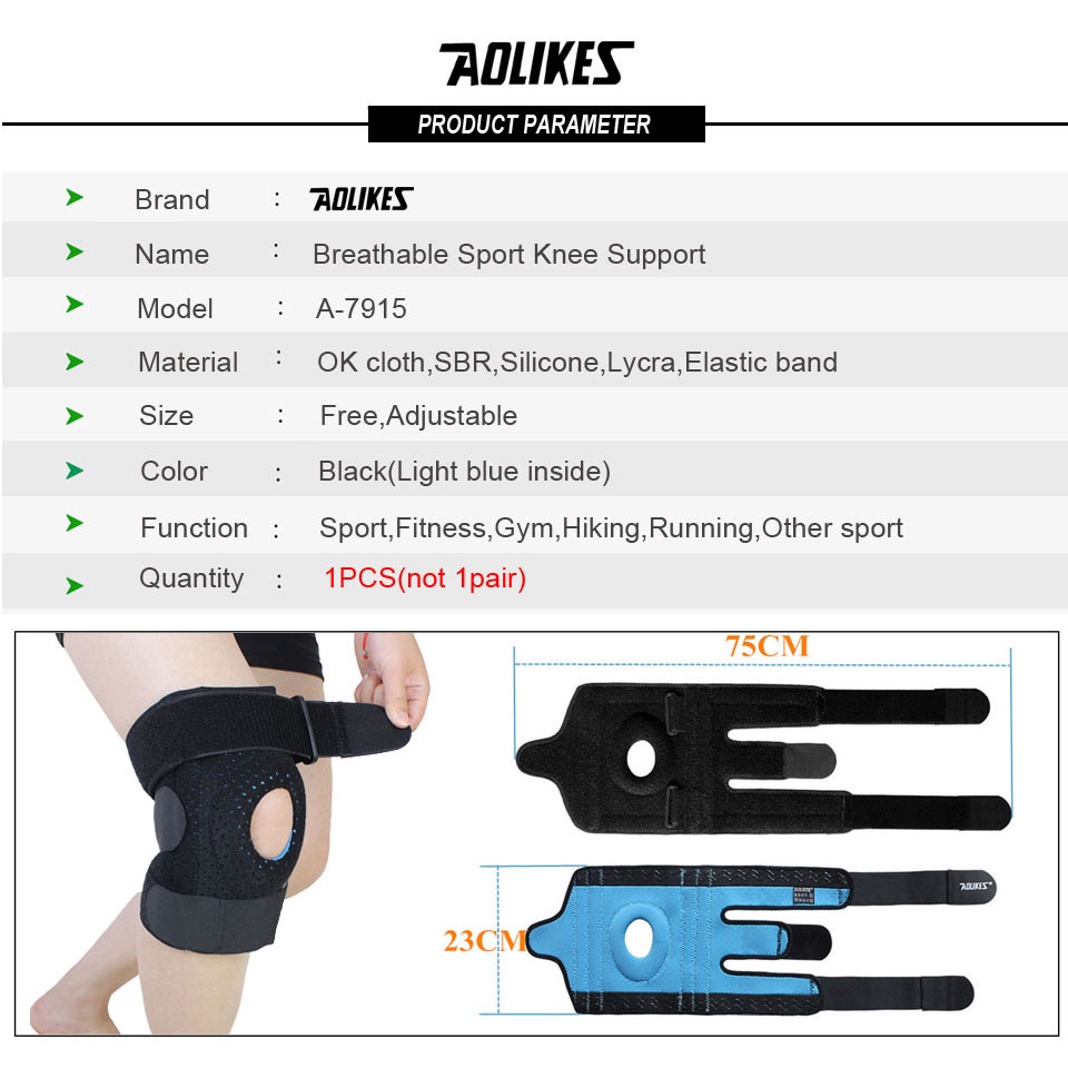 Miếng đệm bảo vệ đầu gối AOLIKES hỗ trợ chơi thể thao hiệu quả tiện lợi