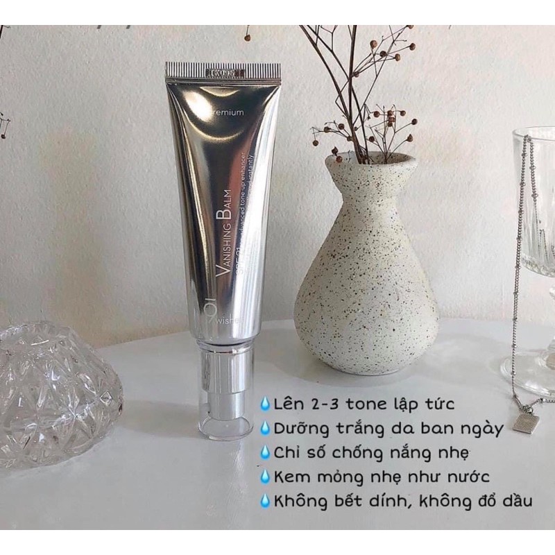 Kem dưỡng trắng nâng tông chống nắng 9 Wishes Vanishing Balm Premium SPF 21++