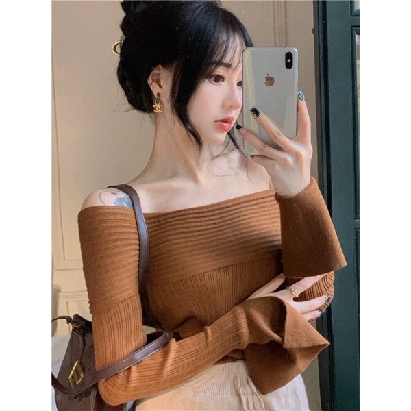 ✨💕Áo tay dài xẻ vai thanh lịch kèm chút sexy nhẹ nhàng💕