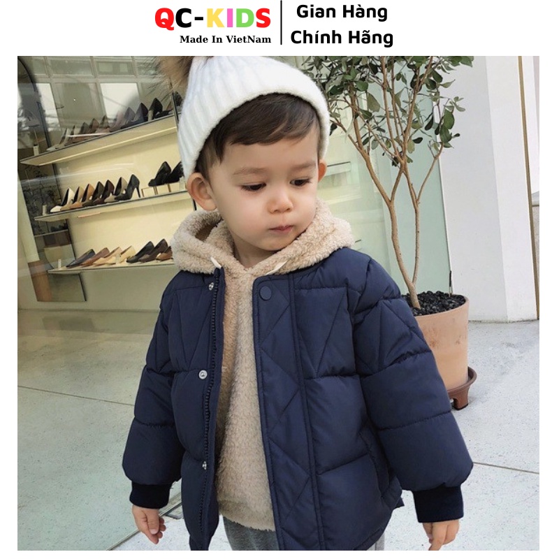 Áo thu đông cho bé trai, bé gái 8 đến 18 kg, Áo nỉ hoodie lông tai Gấu cho bé QC-KIDS