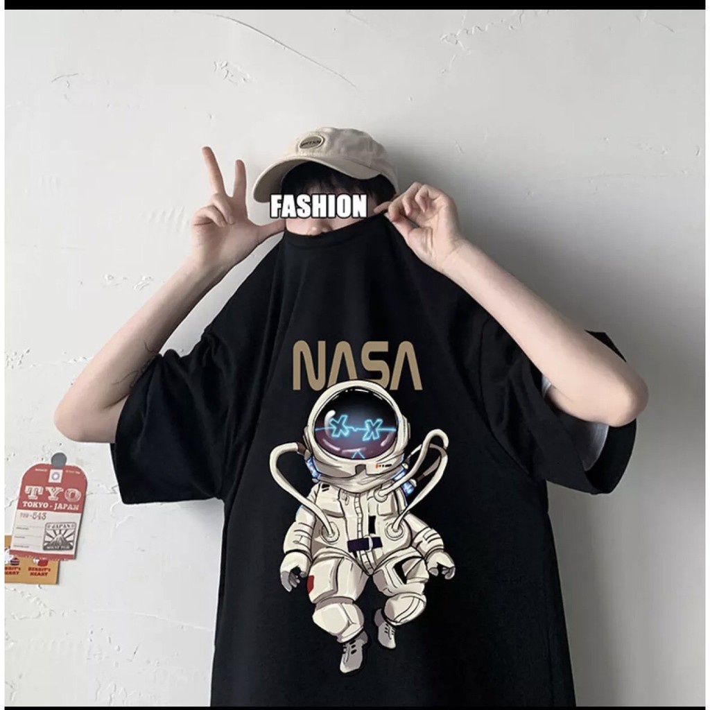 Áo thun tay lỡ unisex NASA Coca Store, Áo phông nam nữ form rộng, có hình ảnh video thật C01