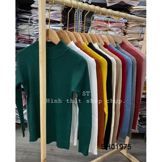 Áo len cổ 3 phân tay dài