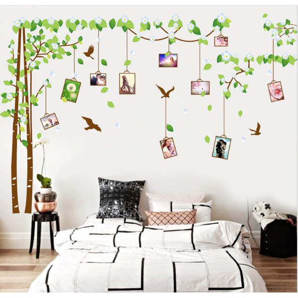 Decal trang trí tường - Cây PHOTO hoa lá 02 ( 3 TẤM )
