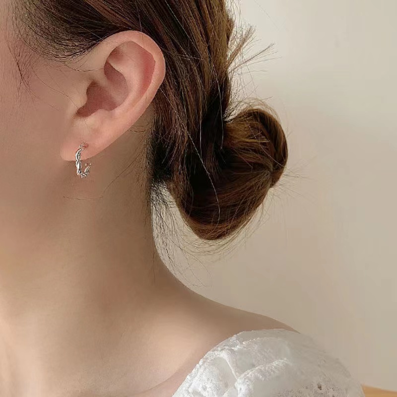 iF YOU Set 3 đôi khuyên tai   dáng tròn mạ bạc thời trang dành cho nữ