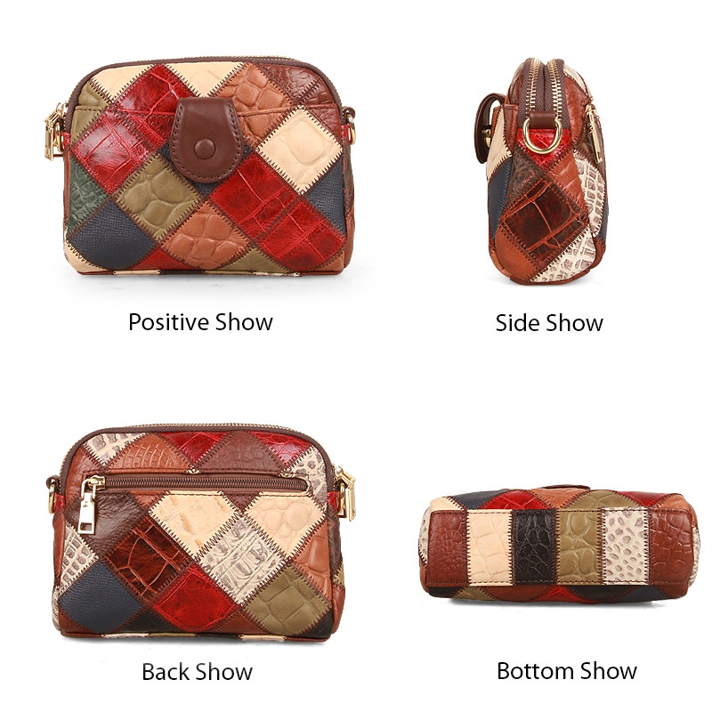 Túi đeo chéo COBBLER LEGEND da thật có khóa kéo thời trang cho nữ