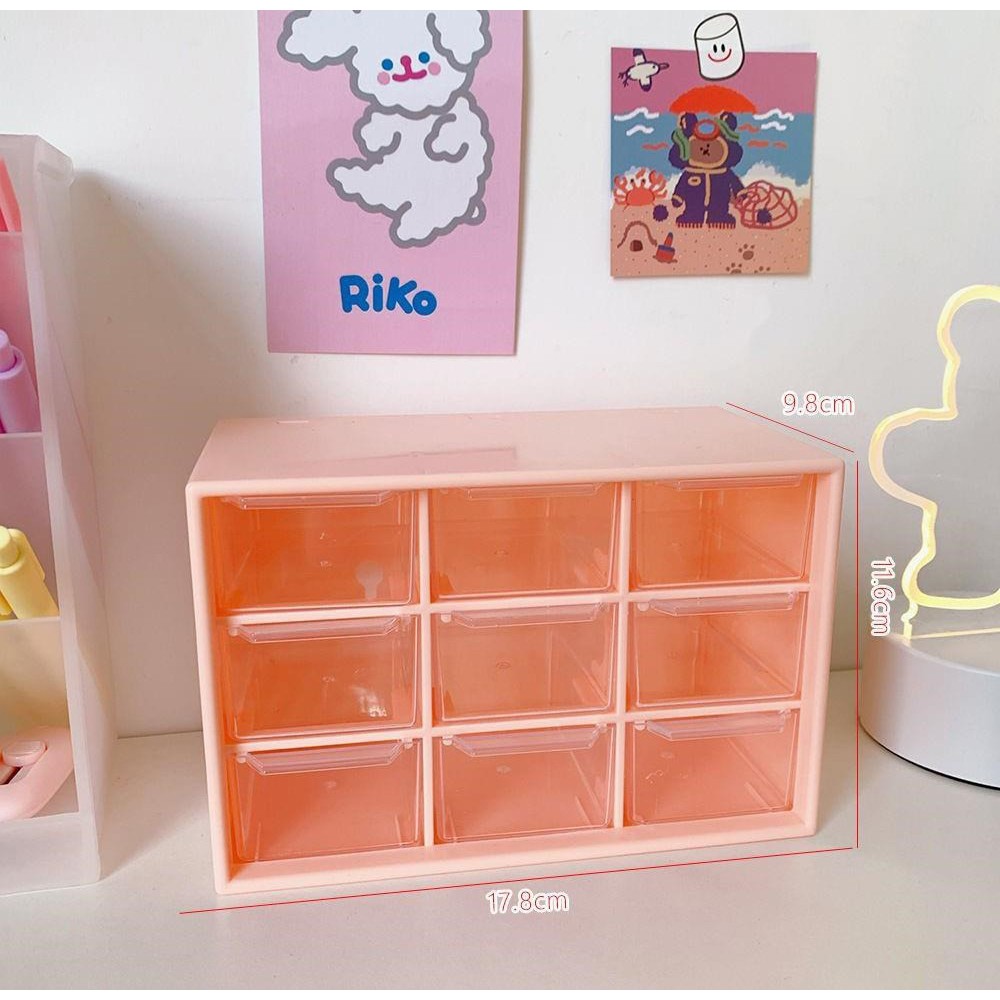 Hộp đựng đồ mini 9 ngăn để bàn lưu trữ đồ cá nhân Sumi