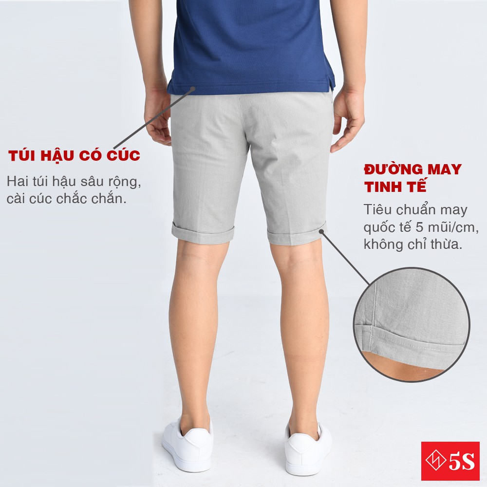 Quần Short Nam 5S Premium (2 màu), Chất Kaki Cotton Co Giãn, Thấm Hút Tốt, Hạn Chế Nhăn (QSK21008-02) | BigBuy360 - bigbuy360.vn