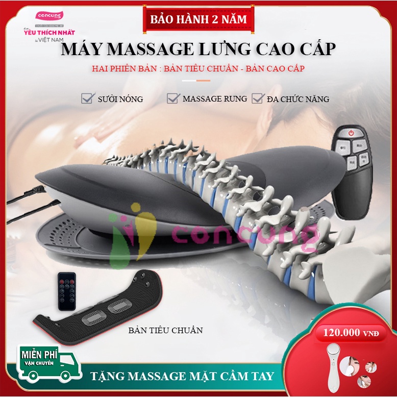 Máy massage lưng, massage cột sống có điều khiển massage sưởi ấm hồng ngoại hỗ trợ giảm đau đớn mệt mỏi 3 chế độ