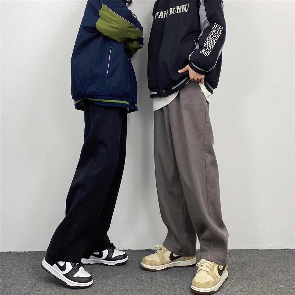 Quần baggy jean nam ống rộng - quần bò nam màu trắng hàn quốc