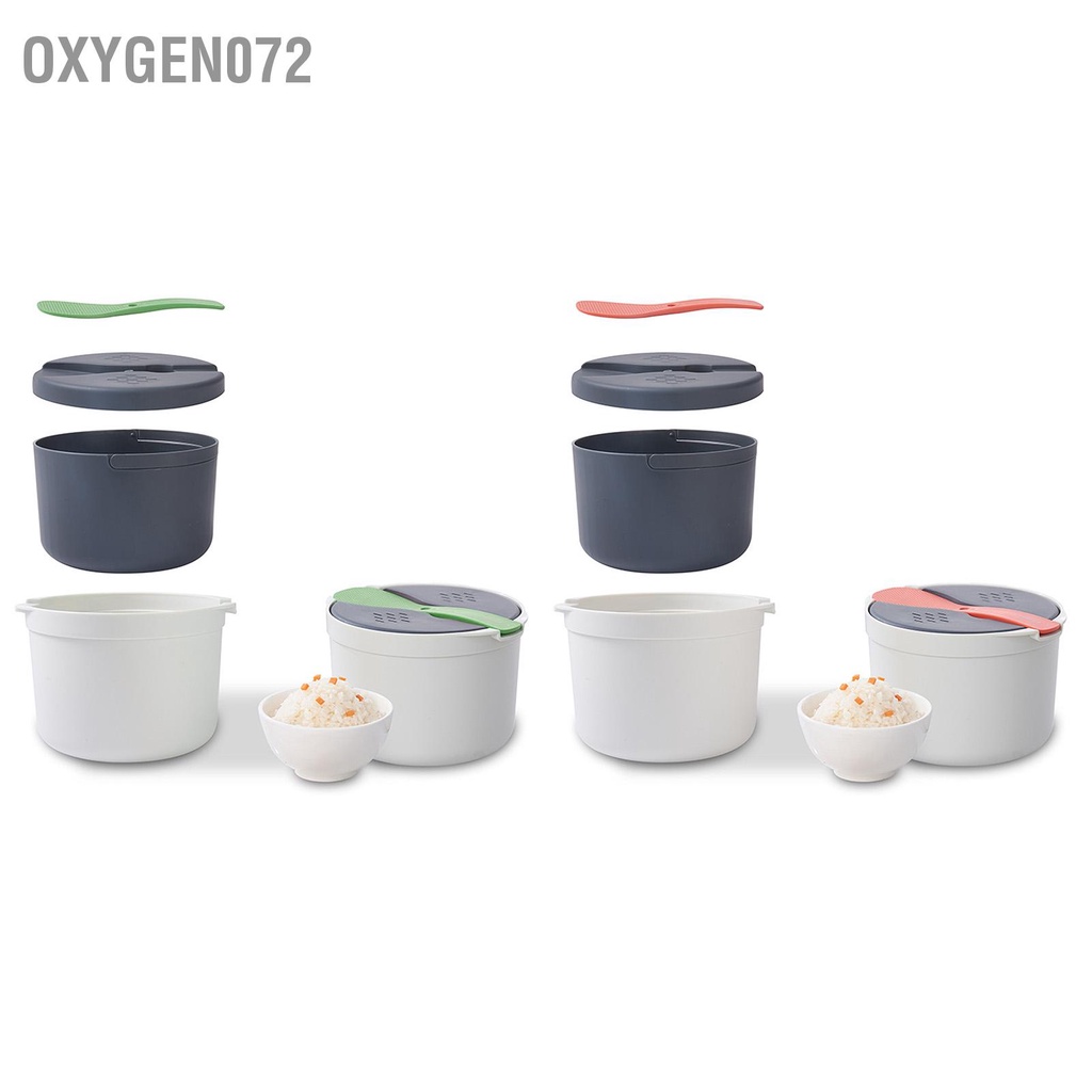 Bộ Nồi Hấp 2L Chất Liệu PP Cấp Thực Phẩm Kèm Nắp Và Muỗng Có Thể Dùng Trong Lò Vi Sóng