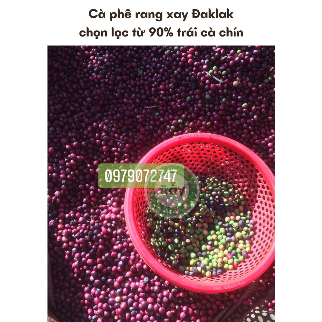 [500gram] Cà phê rang xay mộc Đaklak cao cấp lựa chín 90% hạt cà chín | BigBuy360 - bigbuy360.vn
