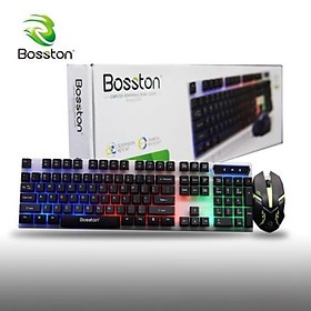 Combo Bàn phím chuột giả cơ gaming Đèn LED chơi game, văn phòng cực xịn