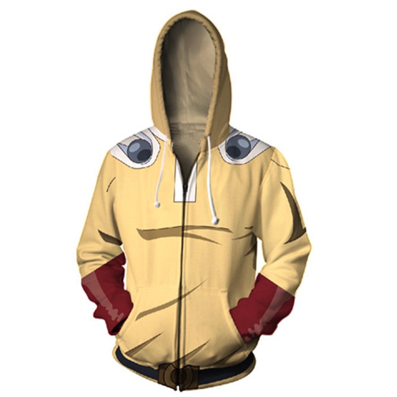 Áo khoác dáng rộng tay dài họa tiết nhân vật saitama độc đáo cho nam