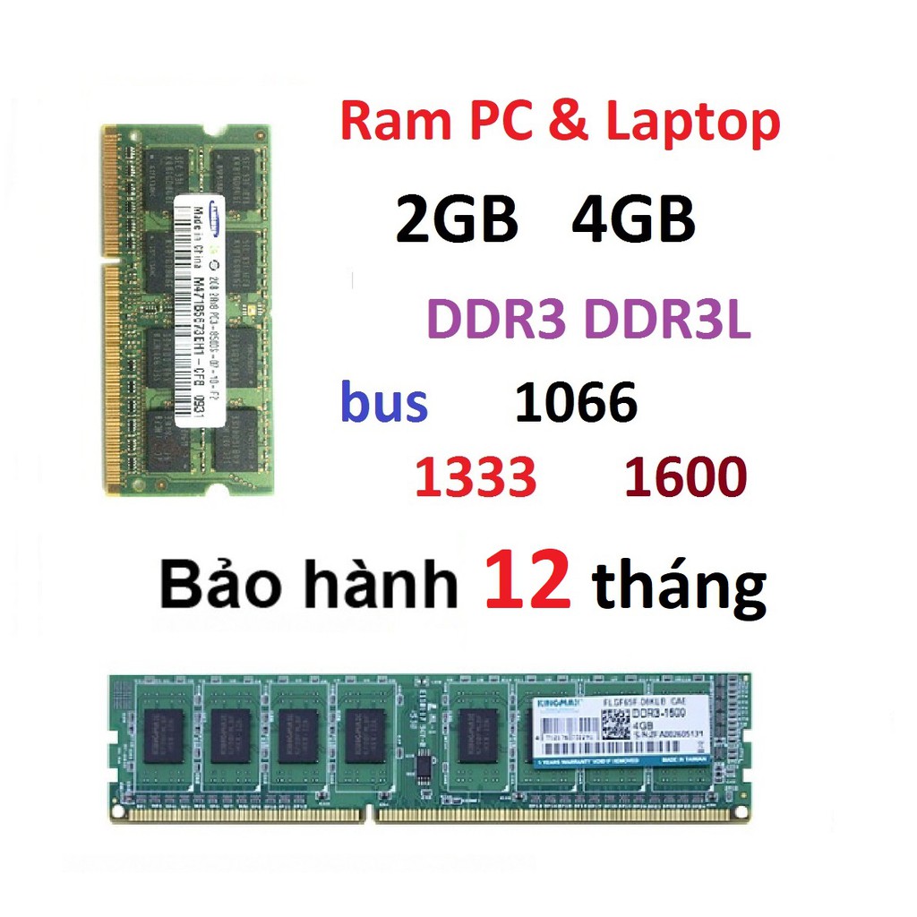 Ram ddr3 4gb bus 1333 1600 1066 máy bàn laptop ram ddr3l 4gb 2gb desktop ddr2 800 667 pc