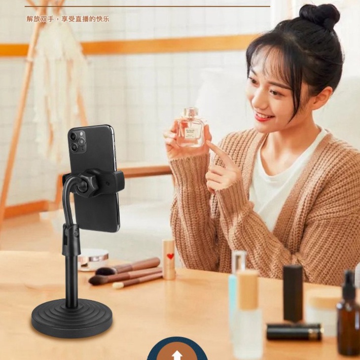 Chân Đế Để Bàn Kẹp Điện Thoại Dùng Livestream, Quay Video Tiktok Xoay 360 Độ Dùng Được Nhiều Đt Như Iphone, Samsung