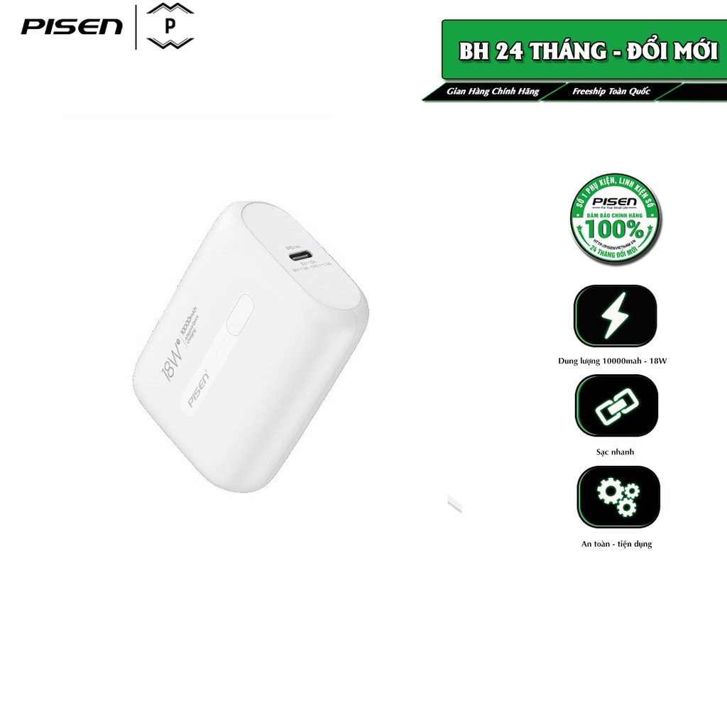 Sạc dự phòng PISEN Quick-miniQP18 10000mAh (TS-D287) - Hàng chính hãng