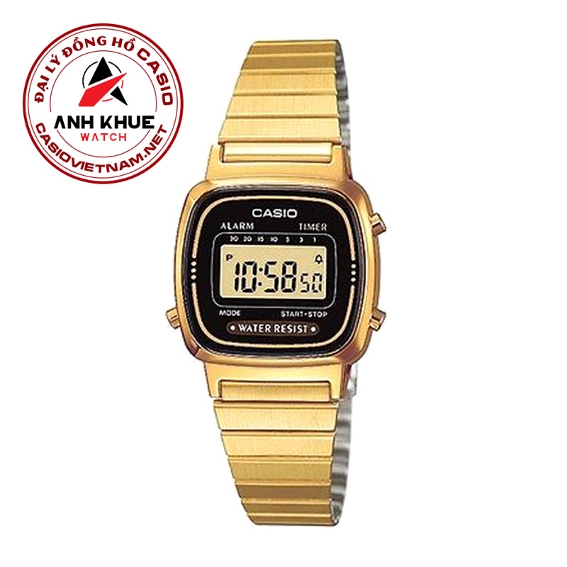 Đồng Hồ Casio Nữ LA670WGA-1DF Gold - Dây kim loại